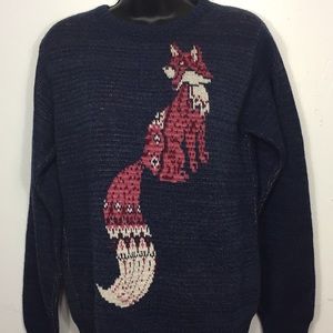 Green Three Red Fox Sweater